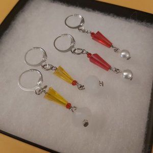 Austrian Crystals Silver Earrings: 2 pairs